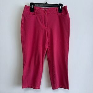 Talbots Petites Curvy Fit Pink Crop Chino Pants Size 12P
